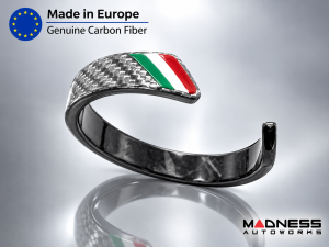 Carbon Fiber Bracelet - Italian Flag Racing Stripe Design - Silver Carbon Carbon Fiber Bracelet - Italian Flag Racing Stripe Design - Silver Carbon