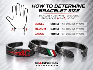 Carbon Fiber Bracelet - Italian Flag Racing Stripe Design Carbon Fiber Bracelet - Italian Flag Racing Stripe Design
