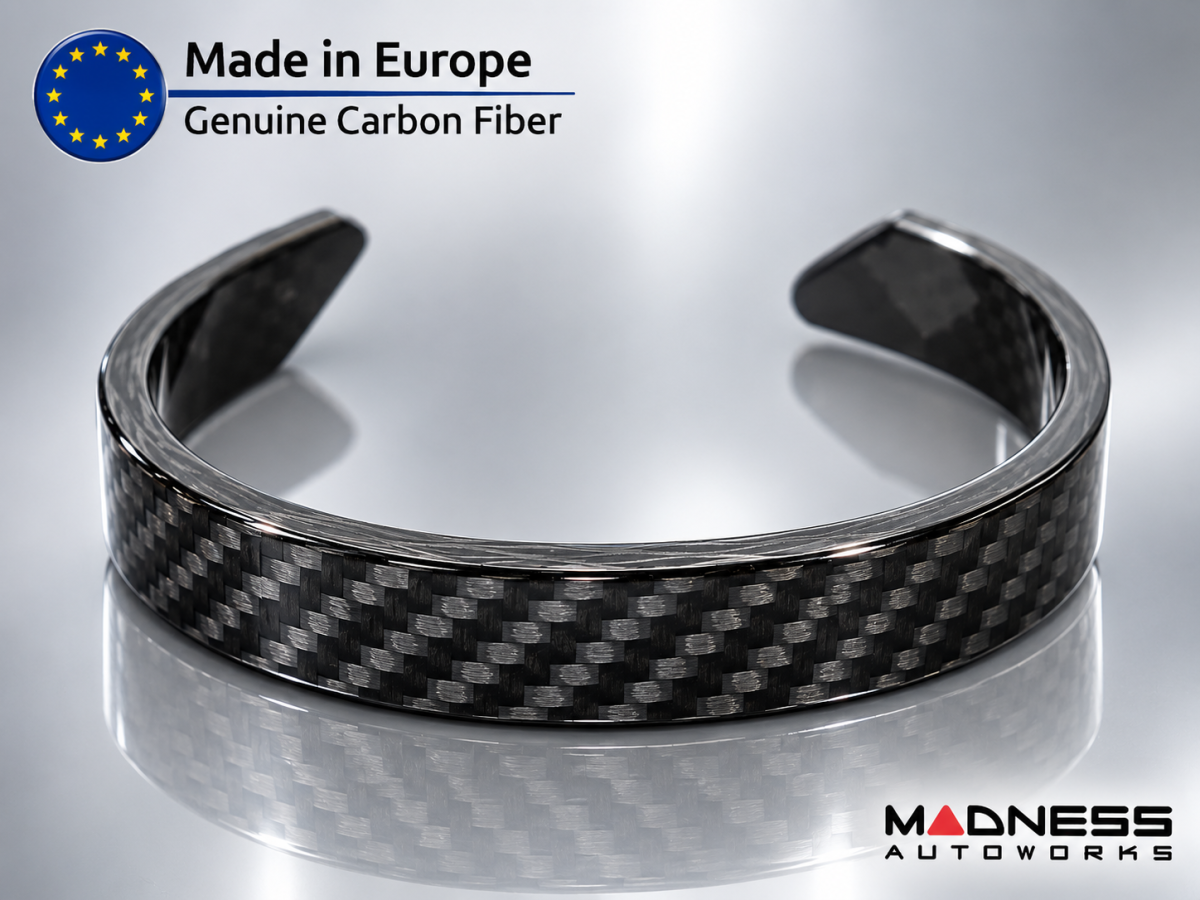 Carbon Fiber Bracelet - Italian Flag Racing Stripe Design Carbon Fiber Bracelet - Italian Flag Racing Stripe Design
