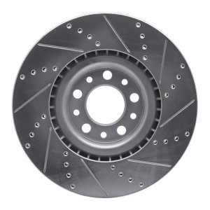 Alfa Romeo GIULIA Brake Rotor (1) - Front Left - DFC - Drilled & Slotted - Silver - `17-`25 Alfa Romeo GIULIA Brake Rotor (1) - Front Left - DFC - Drilled & Slotted - Silver - `17-`25