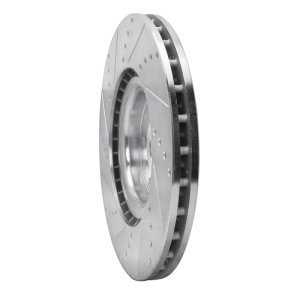 Alfa Romeo Giulia Brake Rotor (1) - Front Right - DFC - Drilled & Slotted - Silver - `17-`25 Alfa Romeo Giulia Brake Rotor (1) - Front Right - DFC - Drilled & Slotted - Silver - `17-`25