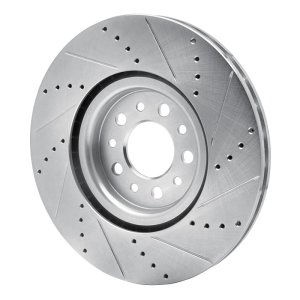 Alfa Romeo TONALE Brake Rotor (1) - Front Left - DFC - Drilled & Slotted - Silver - `14-`25