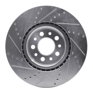 Alfa Romeo TONALE Brake Rotor (1) - Front Right - DFC - Drilled & Slotted - Silver - `14-`25 Alfa Romeo TONALE Brake Rotor (1) - Front Right - DFC - Drilled & Slotted - Silver - `14-`25