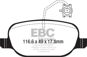Alfa Romeo 4C Brake Pads - Rear - EBC - Greenstuff 2000 Series Sport - `14-`27