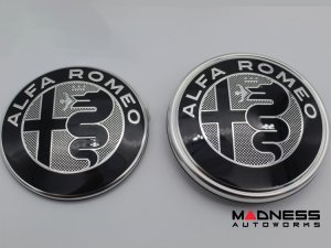 Alfa Romeo Stelvio Emblems - Front + Back Set - GTAm - Genuine Mopar