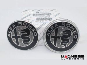 Alfa Romeo Stelvio Emblems - Front + Back Set - GTAm - Genuine Mopar
