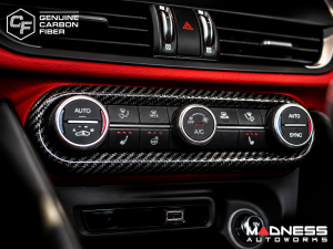 Alfa Romeo Stelvio Air Conditioning Dash Bezel - Carbon Fiber - '20+ - Feroce Carbon Alfa Romeo Stelvio Air Conditioning Dash Bezel - Carbon Fiber - '20+ - Feroce Carbon
