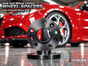 Alfa Romeo Giulia Wheel Spacers - MADNESS - 15mm - set of 2 w/ extended bolts Alfa Romeo Giulia Wheel Spacers - MADNESS - 15mm - set of 2 w/ extended bolts