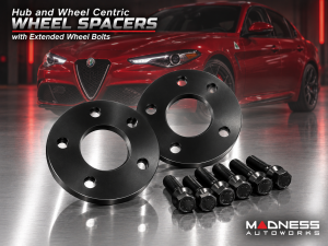 Alfa Romeo Giulia Wheel Spacers - MADNESS - 5mm - set of 2 w/ extended bolts