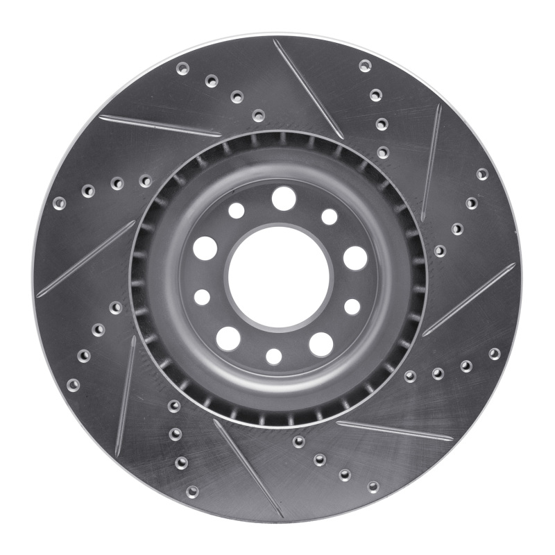 Alfa Romeo GIULIA Brake Rotor (1) - Front Left - DFC - Drilled & Slotted - Silver - `17-`25 Alfa Romeo GIULIA Brake Rotor (1) - Front Left - DFC - Drilled & Slotted - Silver - `17-`25