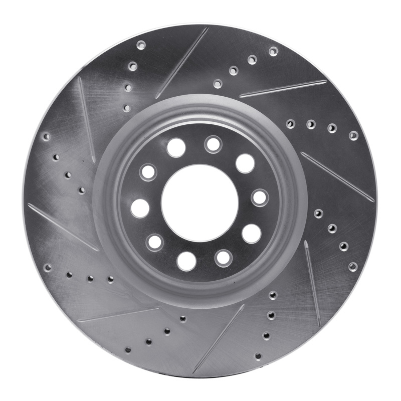 Alfa Romeo GIULIA Brake Rotor (1) - Front Left - DFC - Drilled & Slotted - Silver - `17-`25 Alfa Romeo GIULIA Brake Rotor (1) - Front Left - DFC - Drilled & Slotted - Silver - `17-`25