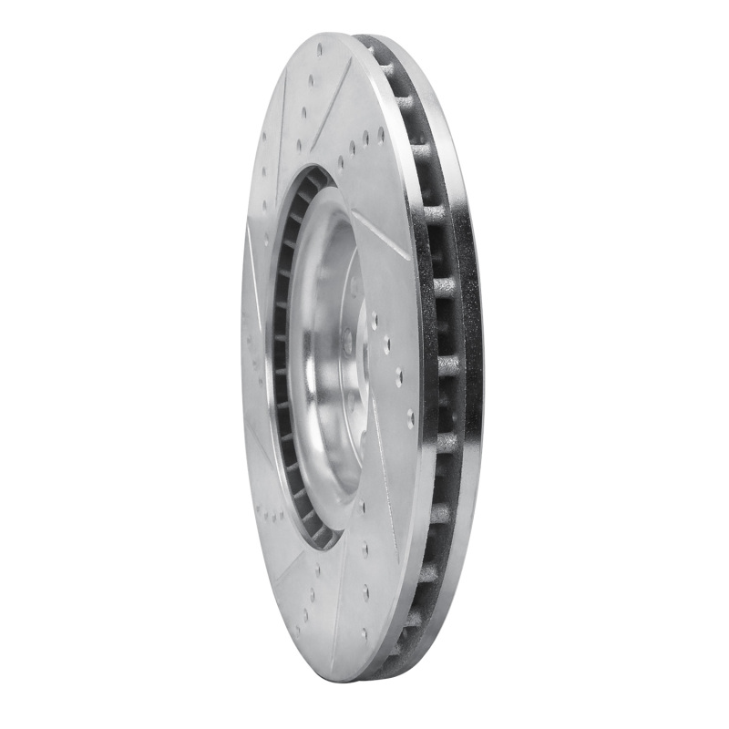 Alfa Romeo Giulia Brake Rotor (1) - Front Right - DFC - Drilled & Slotted - Silver - `17-`25 Alfa Romeo Giulia Brake Rotor (1) - Front Right - DFC - Drilled & Slotted - Silver - `17-`25