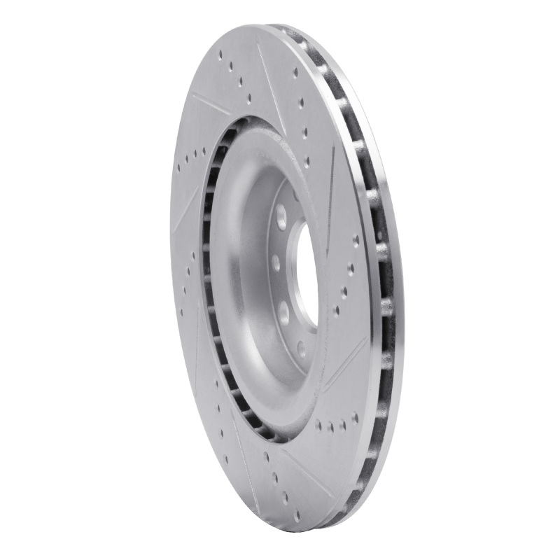 Alfa Romeo Stelvio Brake Rotor (1) - Rear Left - DFC - Drilled & Slotted - Silver - `17-`25 Alfa Romeo Stelvio Brake Rotor (1) - Rear Left - DFC - Drilled & Slotted - Silver - `17-`25