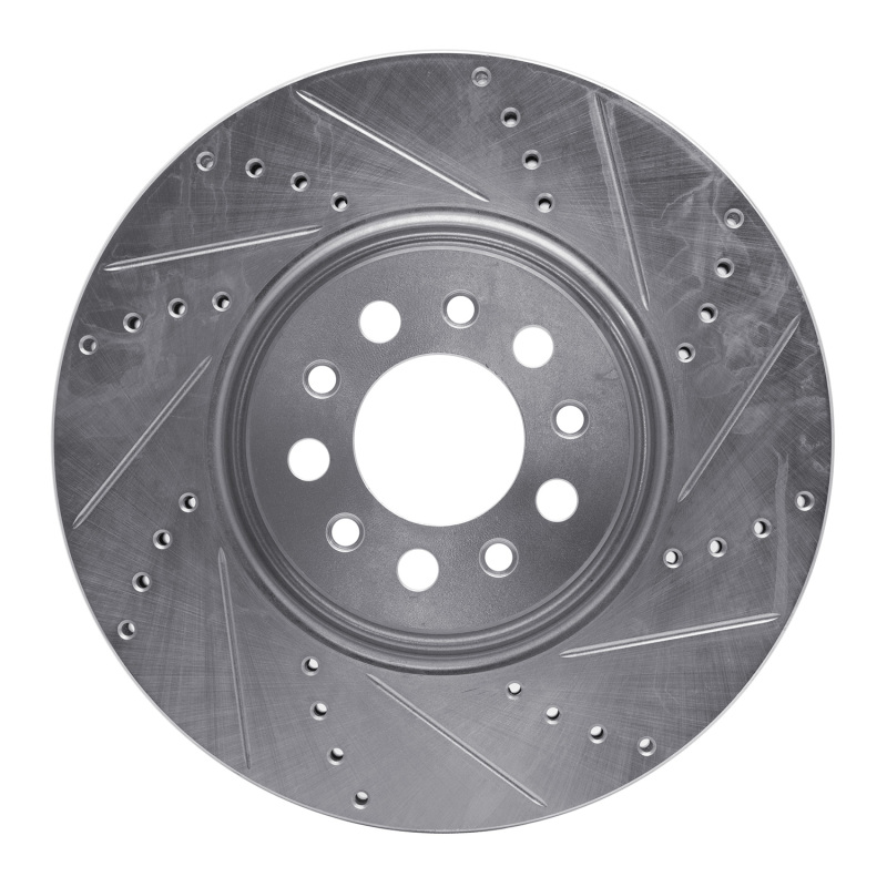 Alfa Romeo TONALE Brake Rotor (1) - Front Right - DFC - Drilled & Slotted - Silver - `14-`25 Alfa Romeo TONALE Brake Rotor (1) - Front Right - DFC - Drilled & Slotted - Silver - `14-`25