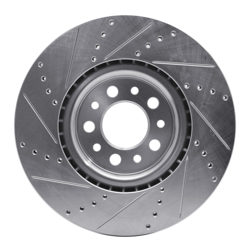 Alfa Romeo TONALE Brake Rotor (1) - Front Right - DFC - Drilled & Slotted - Silver - `14-`25 Alfa Romeo TONALE Brake Rotor (1) - Front Right - DFC - Drilled & Slotted - Silver - `14-`25