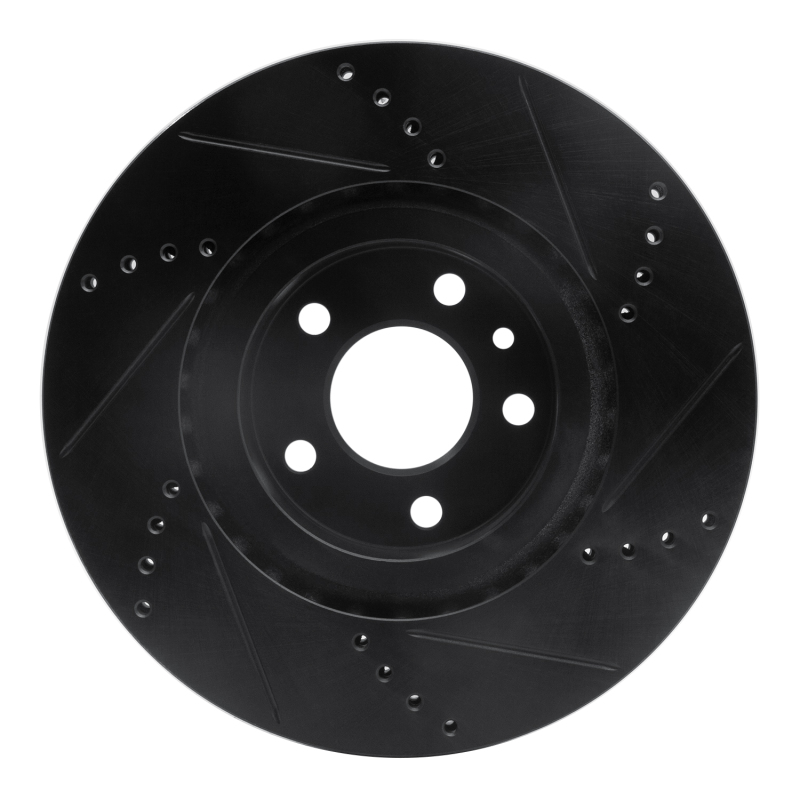 Alfa Romeo 164 Brake Rotor (1) - Front Left - DFC - Drilled & Slotted - Black - `91-`20 Alfa Romeo 164 Brake Rotor (1) - Front Left - DFC - Drilled & Slotted - Black - `91-`20