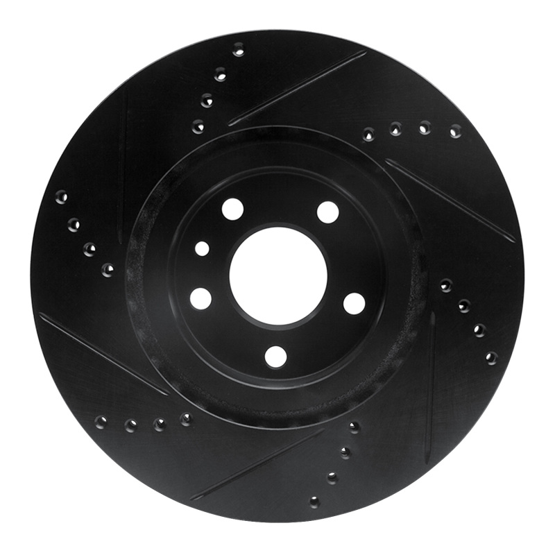Alfa Romeo 164 Brake Rotor (1) - Front Right - DFC - Drilled & Slotted - Black - `91-`20 Alfa Romeo 164 Brake Rotor (1) - Front Right - DFC - Drilled & Slotted - Black - `91-`20