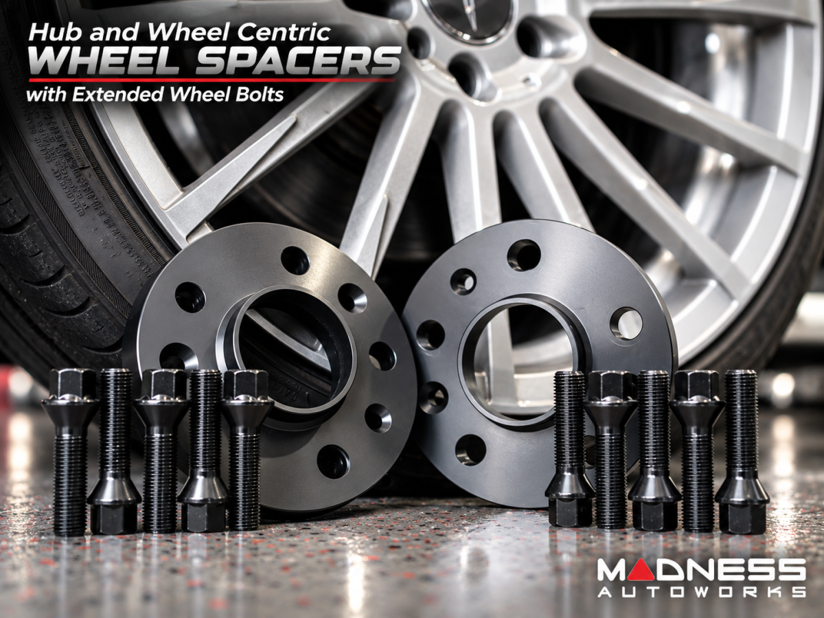 Alfa Romeo Stelvio Wheel Spacers - MADNESS - 20mm - set of 2 w/ extended bolts Alfa Romeo Stelvio Wheel Spacers - MADNESS - 20mm - set of 2 w/ extended bolts