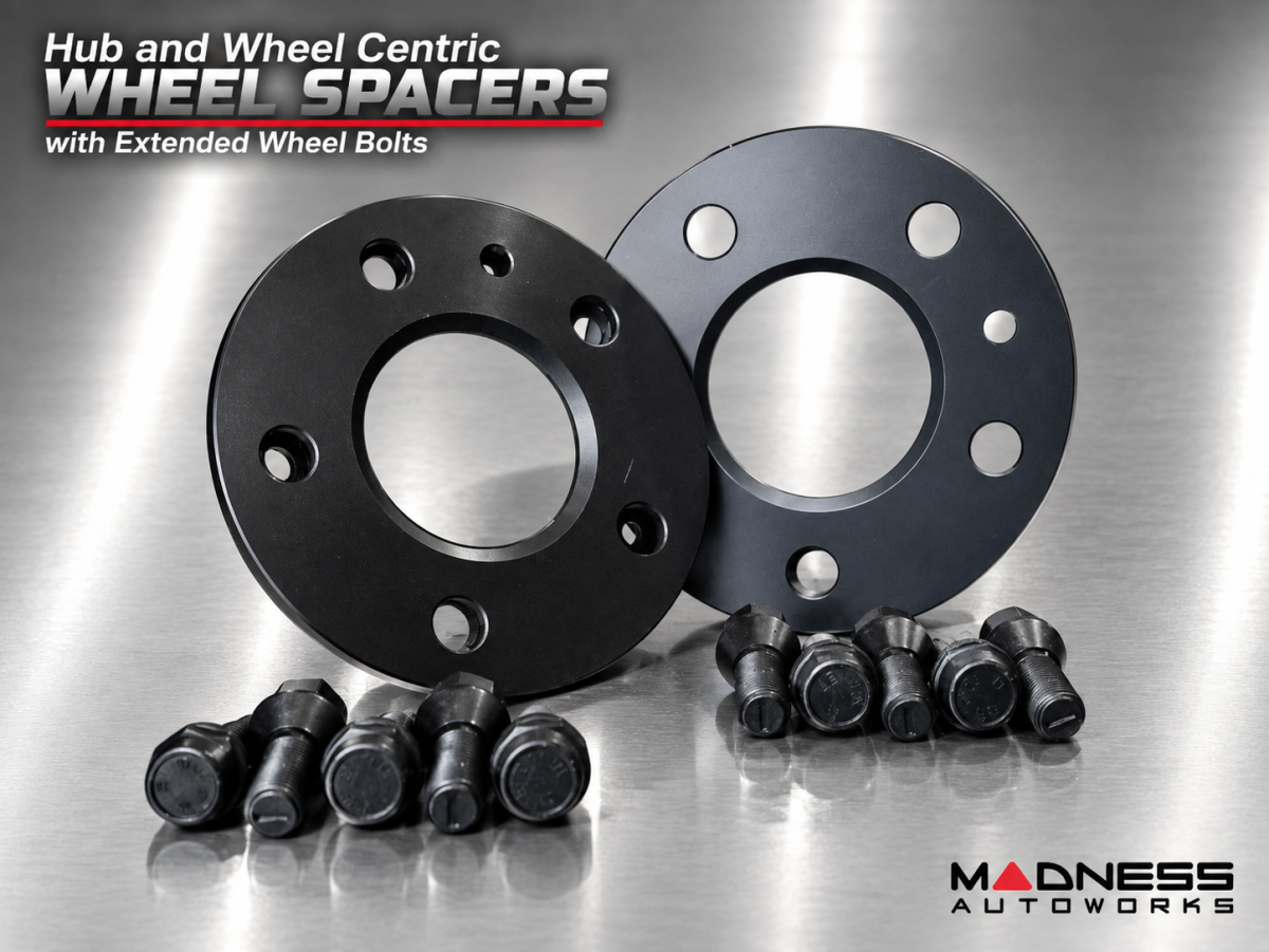 Alfa Romeo Stelvio Wheel Spacers - MADNESS - 5mm & 15mm - set of 4 w/ extended bolts Alfa Romeo Stelvio Wheel Spacers - MADNESS - 5mm & 15mm - set of 4 w/ extended bolts
