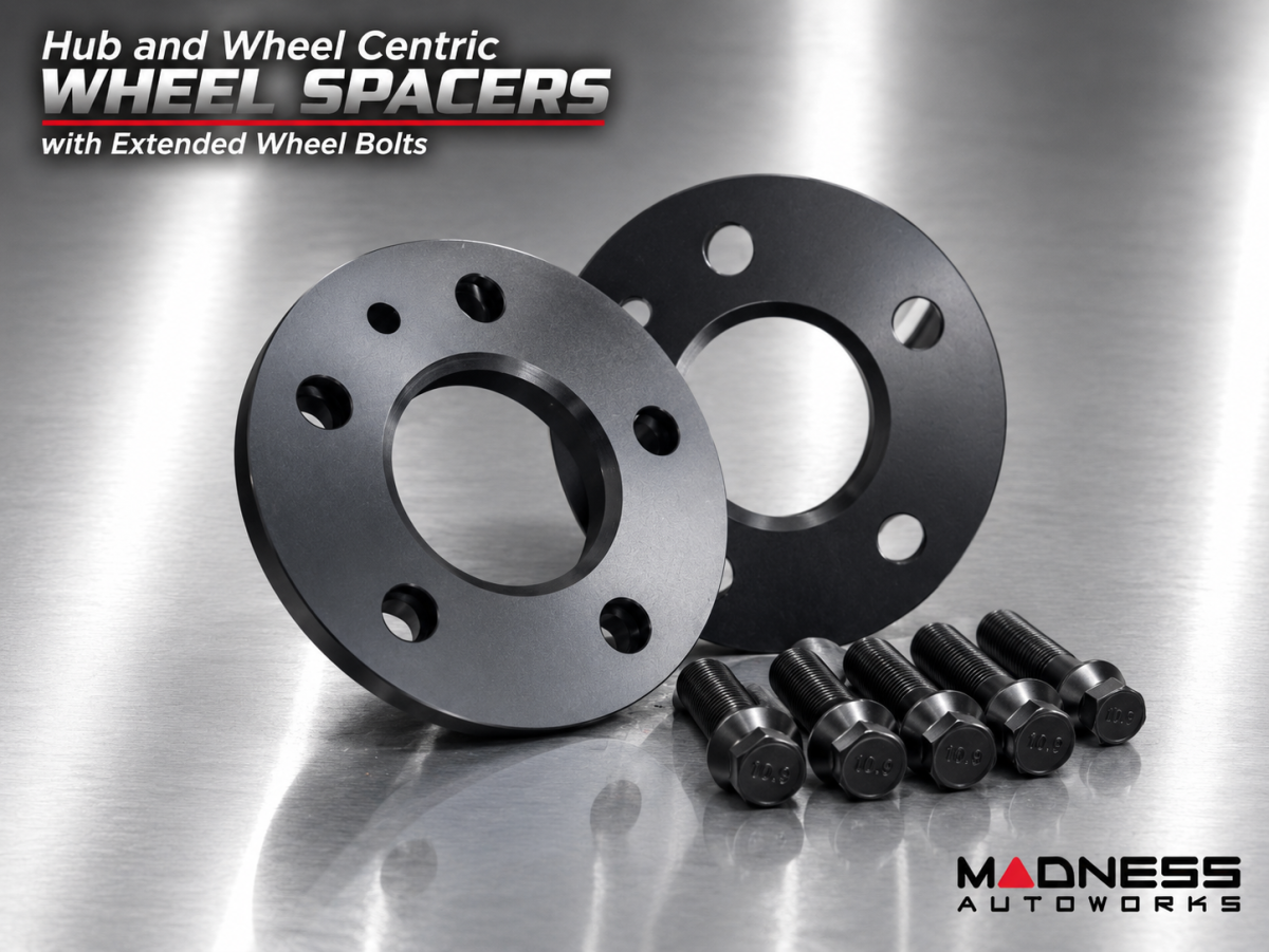 Alfa Romeo Stelvio Wheel Spacers - MADNESS - 5mm & 15mm - set of 4 w/ extended bolts Alfa Romeo Stelvio Wheel Spacers - MADNESS - 5mm & 15mm - set of 4 w/ extended bolts