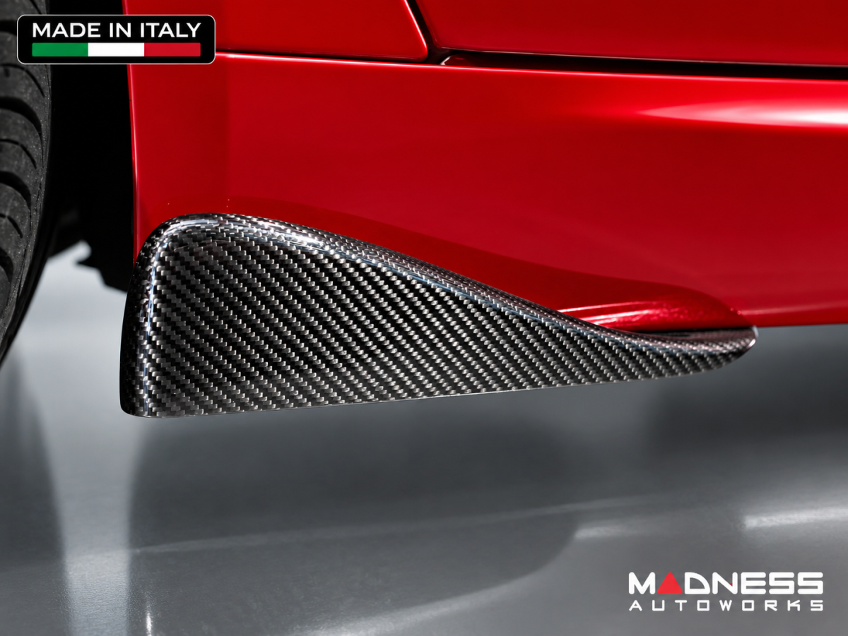 Alfa Romeo Giulia Side Skirt Flaps - Carbon Fiber - Stile Italia Alfa Romeo Giulia Side Skirt Flaps - Carbon Fiber - Stile Italia