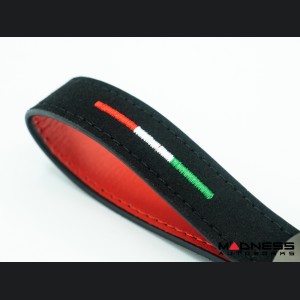 Keychain - Leather - Alfa Romeo Crest + Italian Flag