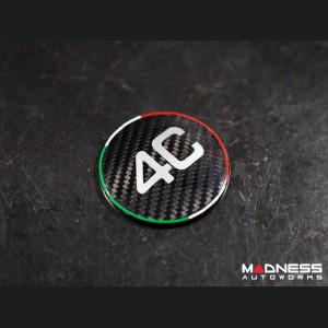 Alfa Romeo 4C Carbon Fiber Badge Cover Kit - Italian Stripe