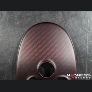 Alfa Romeo 4C Central MTA Control Cover - Carbon Fiber - Dark Red Matte Finish
