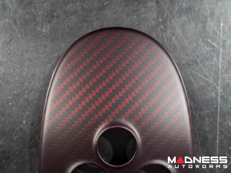 Alfa Romeo 4C Central MTA Control Cover - Carbon Fiber - Dark Red Matte Finish