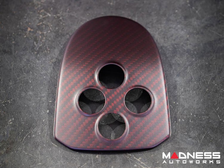 Alfa Romeo 4C Central MTA Control Cover - Carbon Fiber - Dark Red Matte Finish