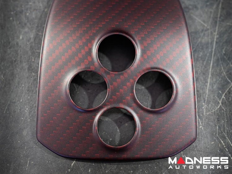 Alfa Romeo 4C Central MTA Control Cover - Carbon Fiber - Dark Red Matte Finish