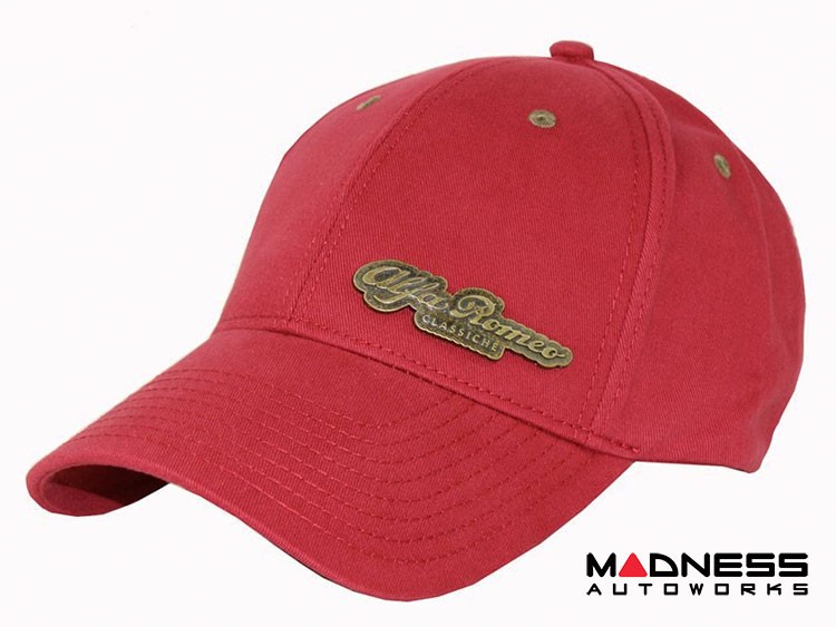Alfa Romeo Cap - Red w/ Bronze Accents - Classiche