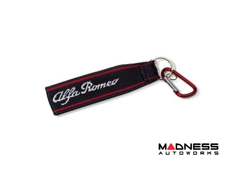 Alfa Romeo Keychain - AR Logo - Red Carabiner