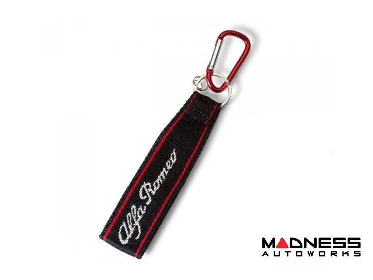 Alfa Romeo Keychain - AR Logo - Red Carabiner