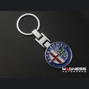 Keychain - Alfa Romeo - Silver w/ Alfa Romeo Logo