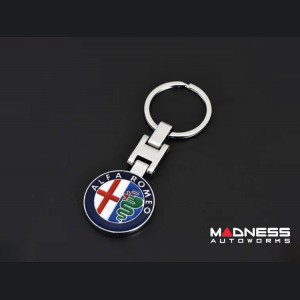 Keychain - Alfa Romeo - Silver w/ Alfa Romeo Logo