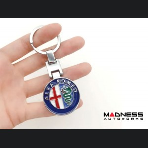 Keychain - Alfa Romeo - Silver w/ Alfa Romeo Logo