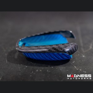 Alfa Romeo Tonale Key Fob Cover  - Carbon Fiber - Blue Candy Main/ Black Accents