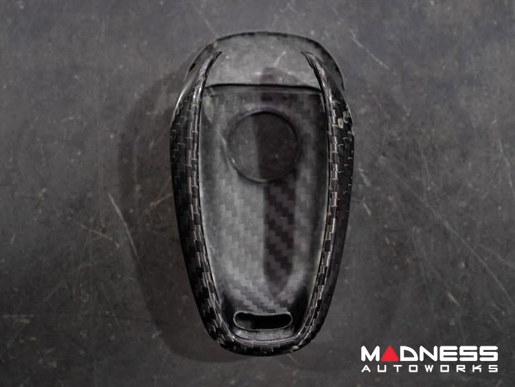 Alfa Romeo Stelvio Key Fob Cover  - Carbon Fiber - Black