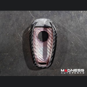Alfa Romeo Stelvio Key Fob Cover  - Carbon Fiber - Red Candy Main/ Black Accents