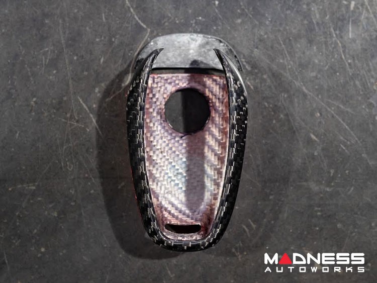 Alfa Romeo Giulia Key Fob Cover  - Carbon Fiber - Red Candy Main / Black Accents