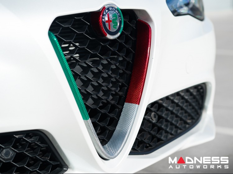 Alfa Romeo Giulia Front V Shield Grill Frame - Carbon Fiber - Feroce for Alfa  Romeo