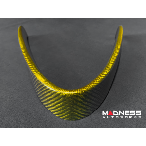 Alfa Romeo Giulia Front V Shield Grill Frame + Emblem Frame Kit - Carbon Fiber - Yellow Matte Finish