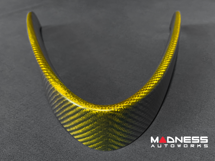 Alfa Romeo Giulia Front V Shield Grill Frame + Emblem Frame Kit - Carbon Fiber - Yellow Matte Finish