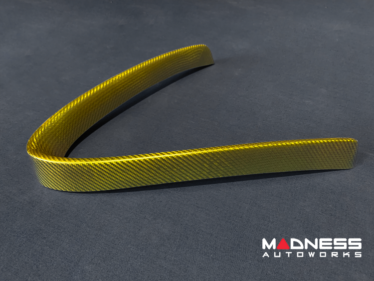 Alfa Romeo Giulia Front V Shield Grill Frame + Emblem Frame Kit - Carbon Fiber - Yellow Matte Finish