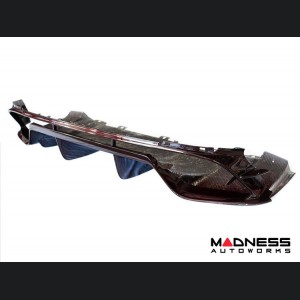 Alfa Romeo Giulia Rear Diffuser - Carbon Fiber - Quadrifoglio Model - Dark Red Candy