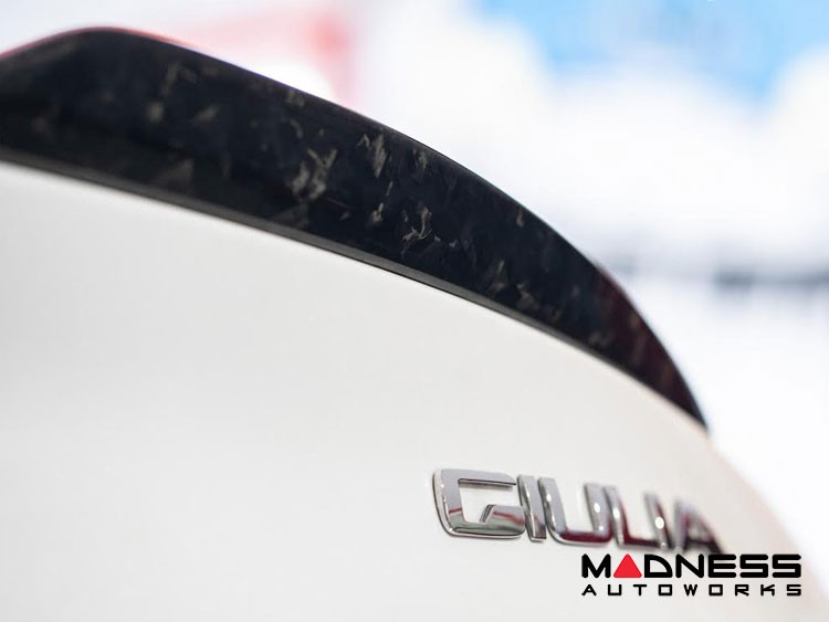 Alfa Romeo Giulia Trunk Spoiler - Carbon Fiber - QV Style - Feroce Carbon - Forged Carbon