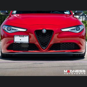 Alfa Romeo Giulia Front Spoiler - Carbon Fiber - Italia Style - Stile Italia - Base Model - V2 - Two Piece Design