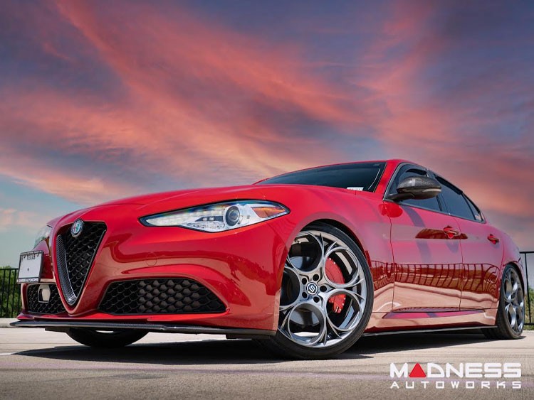 Alfa Romeo Giulia Front Spoiler - Carbon Fiber - Italia Style - Stile Italia - Base Model - V2 - Two Piece Design