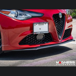 Alfa Romeo Giulia Front Spoiler - Carbon Fiber - Italia Style - Stile Italia - Base Model - V2 - Two Piece Design